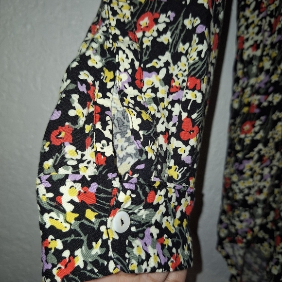 Intro Matilda Dark Floral Blouse Tunic Top Button Shirt Size S - Picture 4 of 10